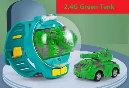 שעון רכב שלט רחוק לילדים 2.4GHz עם אורות LED – רכב מירוץ מתקפל על היד לילדים ולילדות