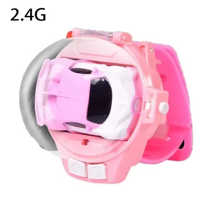 שעון רכב שלט רחוק לילדים 2.4GHz עם אורות LED – רכב מירוץ מתקפל על היד לילדים ולילדות