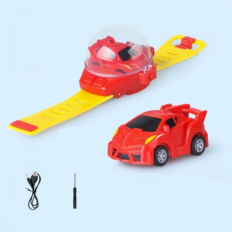 שעון רכב שלט רחוק לילדים 2.4GHz עם אורות LED – רכב מירוץ מתקפל על היד לילדים ולילדות