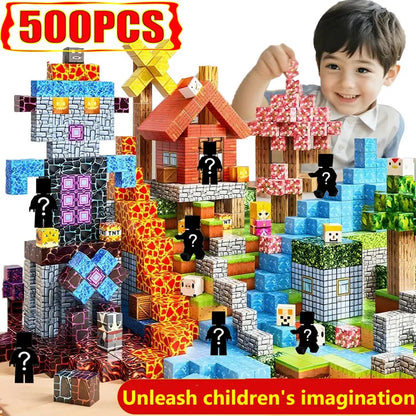 ערכת קוביות בנייה מגנטיות לילדים – משחק STEM עולם קטן